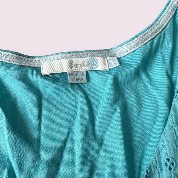 Women’s Boden Teal Eyelet Detail Modal Cotton Tank Dress Size 12 - Picture 6 of 10